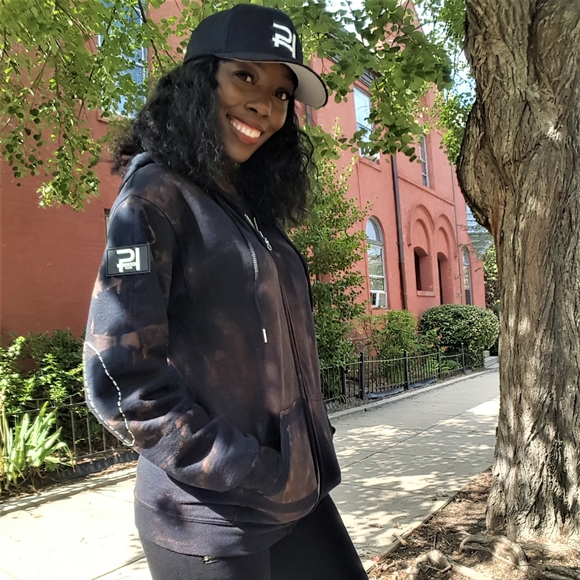 Sale!"Bleached Out" Black Unisex Hoodie - Picture 2 of 5